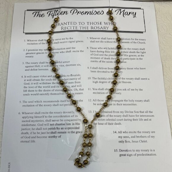 Rosary Beads Prayer Card The 15 Promises of Mary Our Lady of Guadalupe - Picture 7 of 7